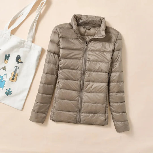 Dunjakke Dame Kort Quiltet Puffer Parkas 3