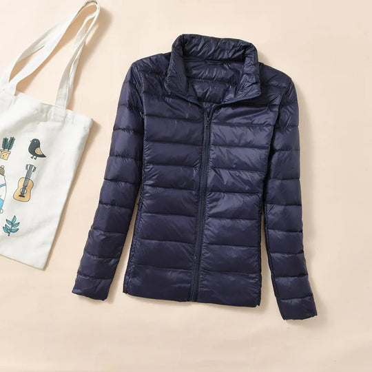 Dunjakke Dame Kort Quiltet Puffer Parkas 5