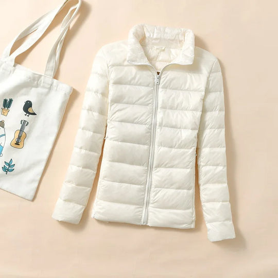 Dunjakke Dame Kort Quiltet Puffer Parkas 6