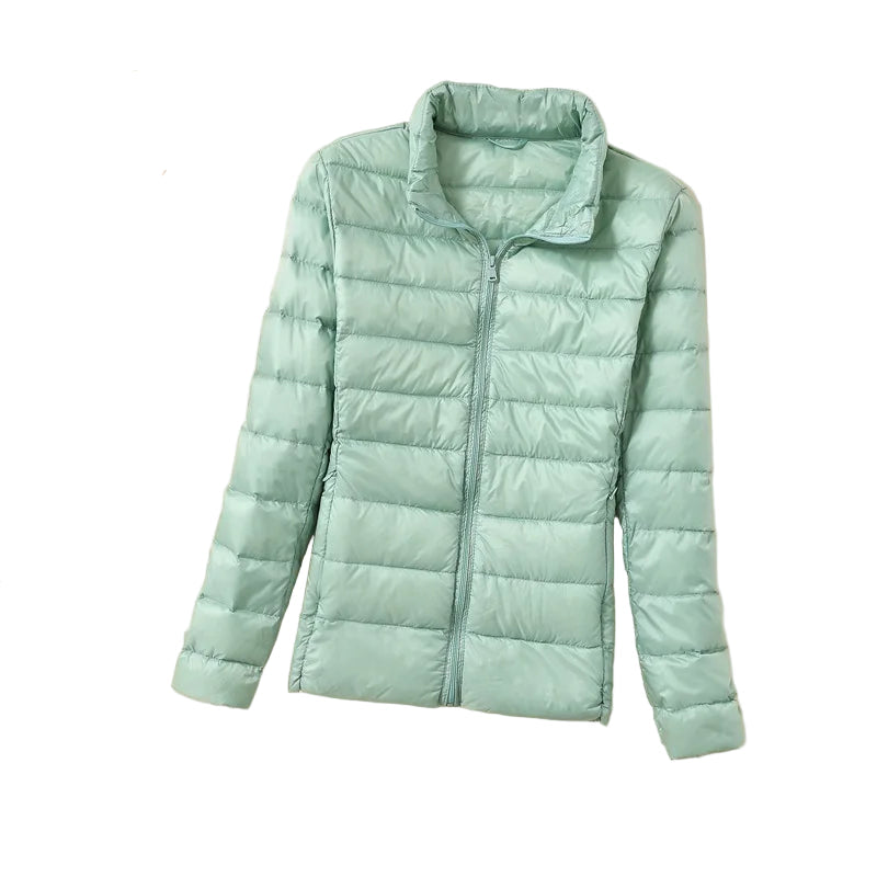 Dunjakke Dame Kort Quiltet Puffer Parkas 7