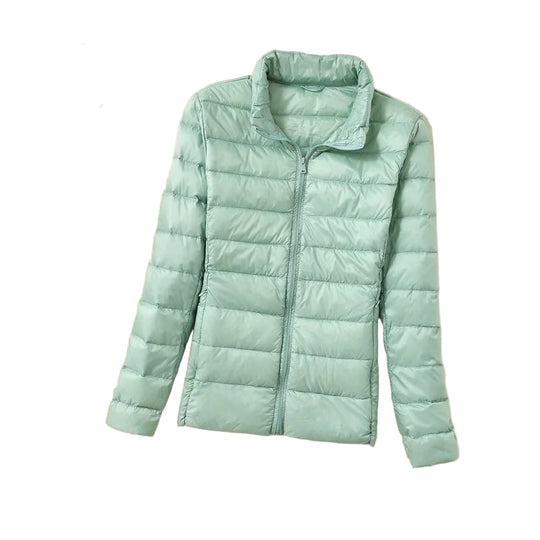 Dunjakke Dame Kort Quiltet Puffer Parkas 7
