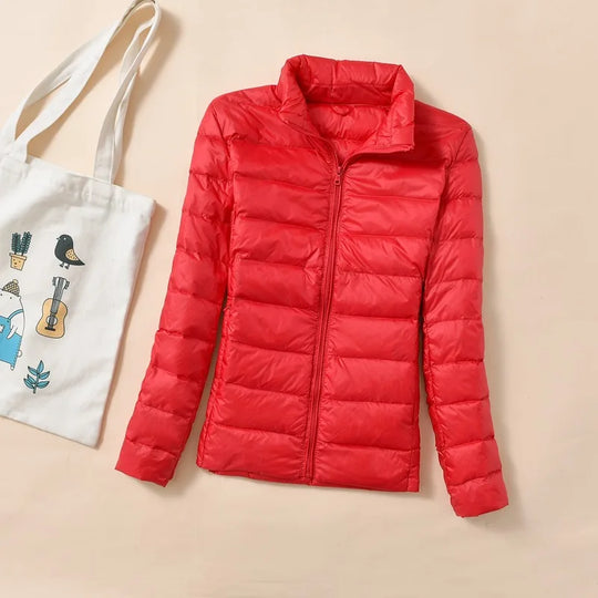 Dunjakke Dame Kort Quiltet Puffer Parkas 8