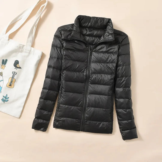 Dunjakke Dame Kort Quiltet Puffer Parkas 9