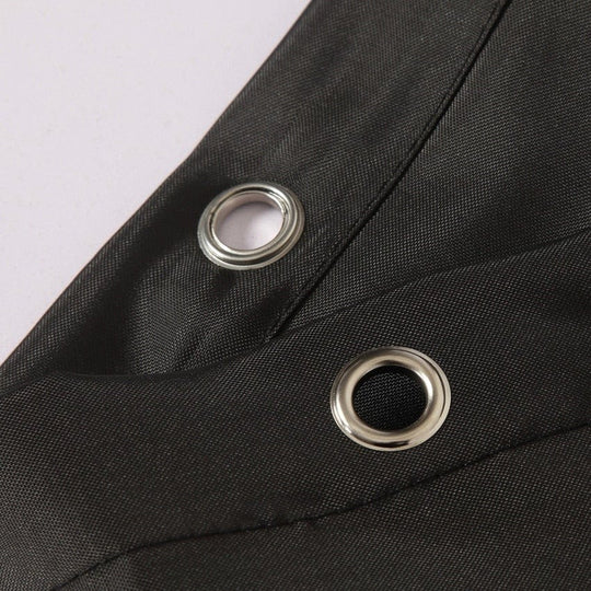 Dusjforheng i svart med kroker 2