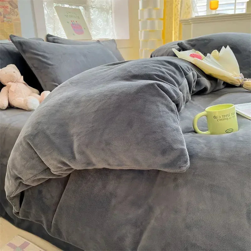 Dynetrekk Vinter Cozy Fleece Design for Dobbeltsenger og Enkeltsenger 3