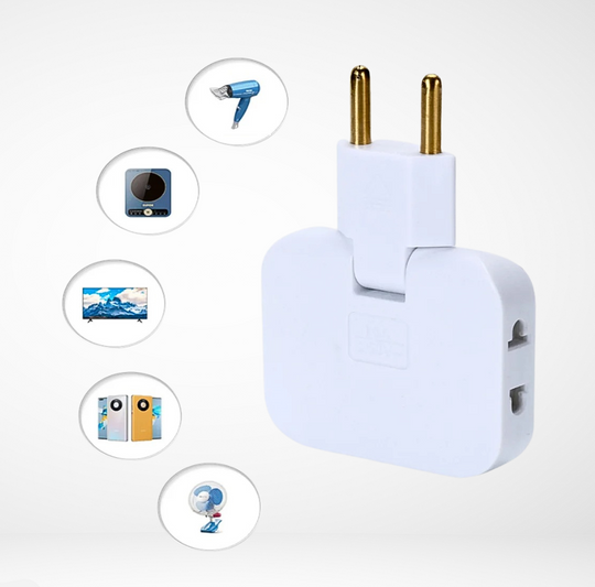 EU-stikkontaktadapter med 3 uttak og roterbart design 2