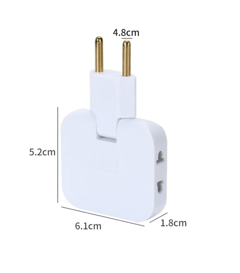 EU-stikkontaktadapter med 3 uttak og roterbart design 3
