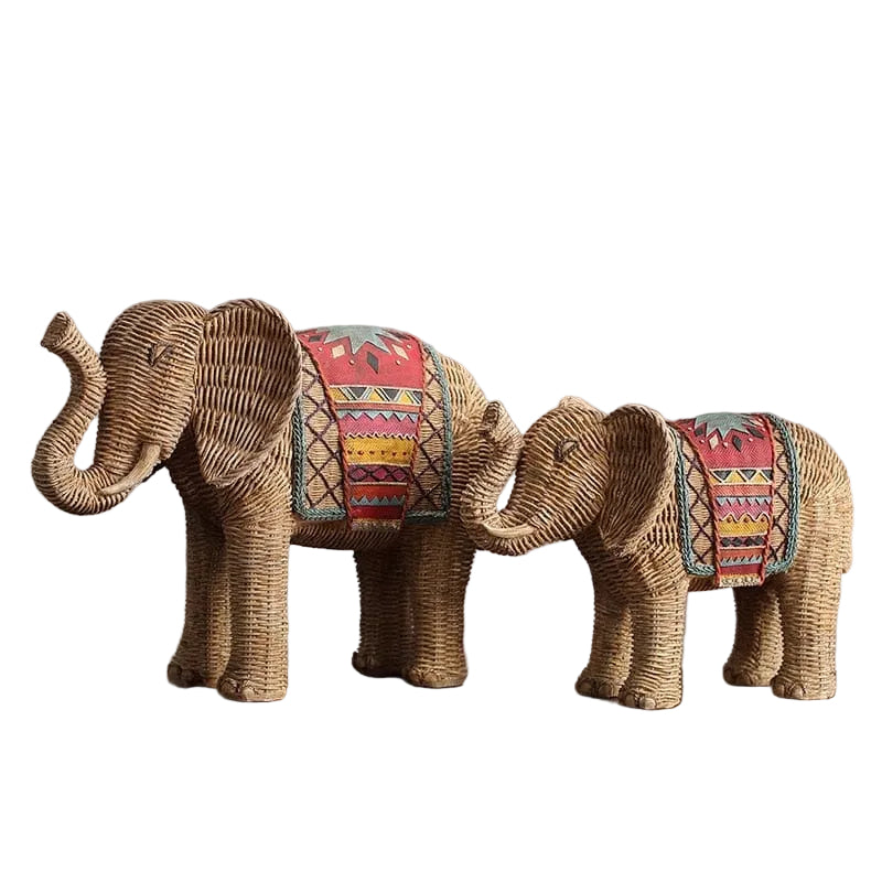 Elefantstatue i Rattan Design 0