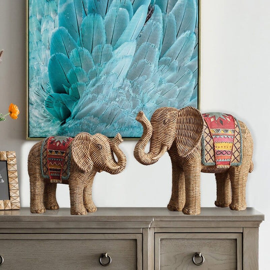 Elefantstatue i Rattan Design 2
