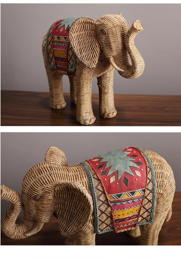 Elefantstatue i Rattan Design 4