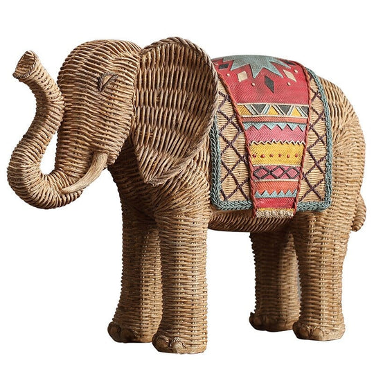 Elefantstatue i Rattan Design 6