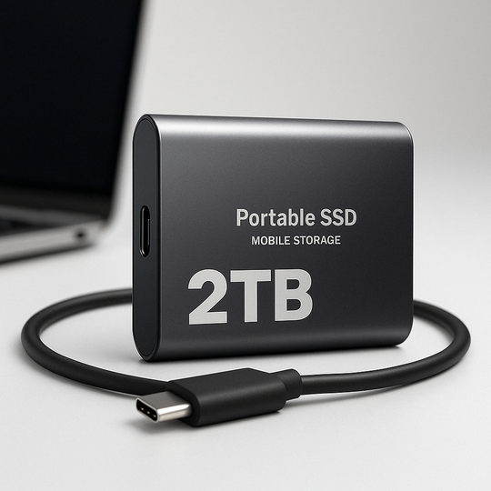 Ekstern SSD 2TB Rask Lagring USB-C Bærbar Disk