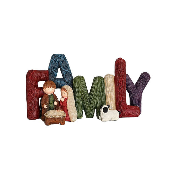 Familie Krubbestatue Håndlaget 0