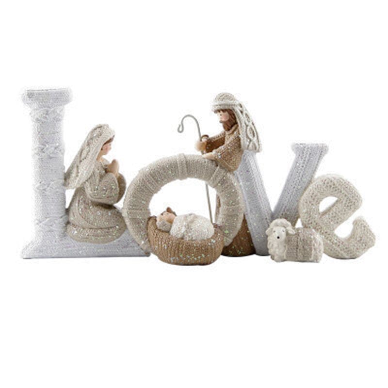 Familie Krubbestatue Håndlaget 14