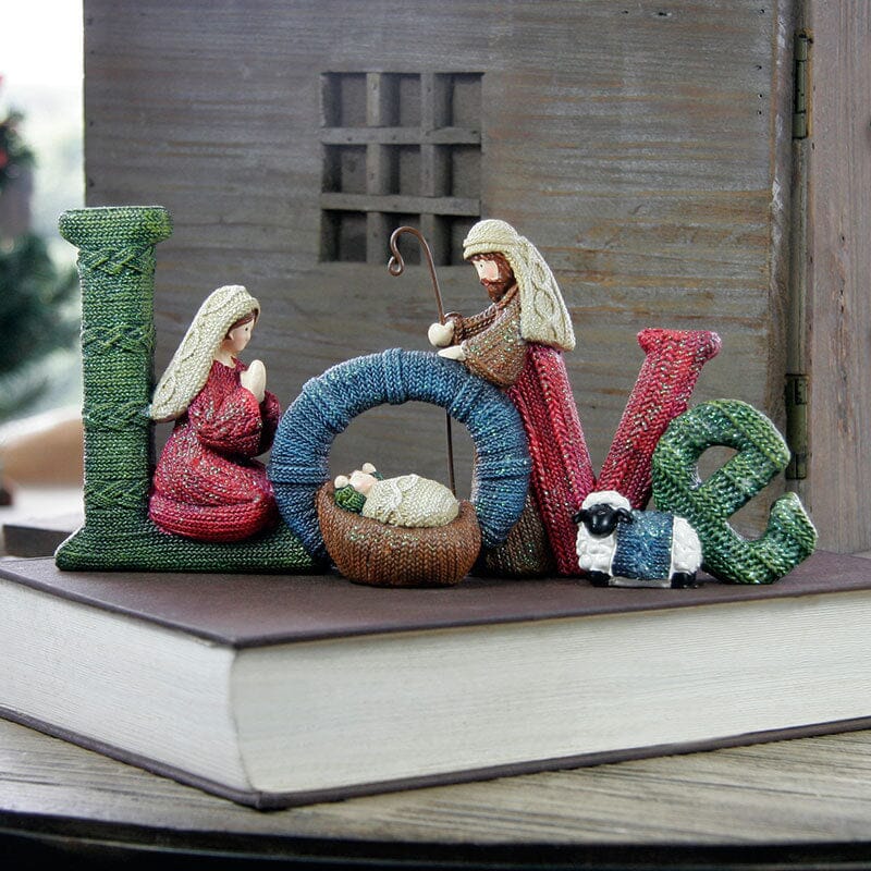 Familie Krubbestatue Håndlaget 6