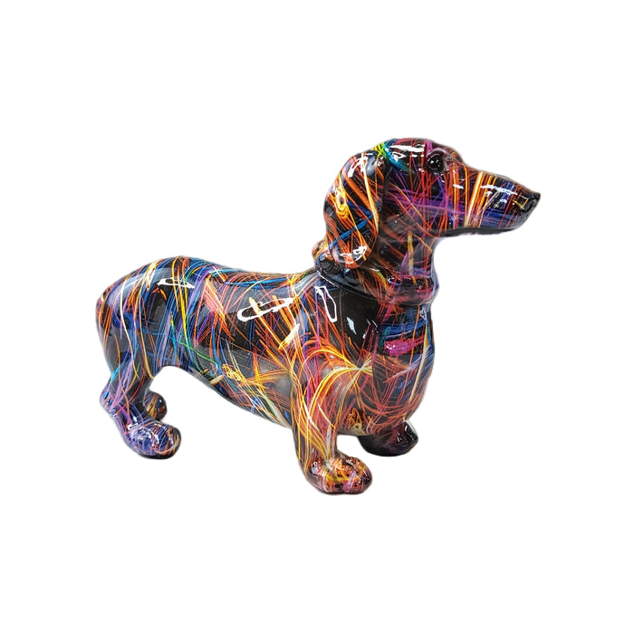 Fargerik Dachshund Figur - Lekende Hjemmedekorasjon 0