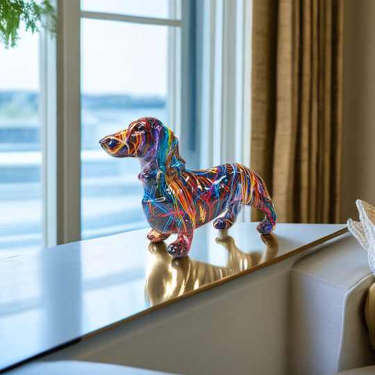 Fargerik Dachshund Figur - Lekende Hjemmedekorasjon 1