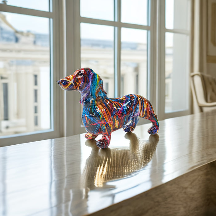 Fargerik Dachshund Figur - Lekende Hjemmedekorasjon 3