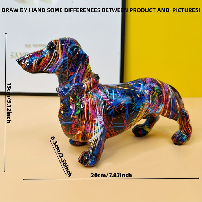 Fargerik Dachshund Figur - Lekende Hjemmedekorasjon 4