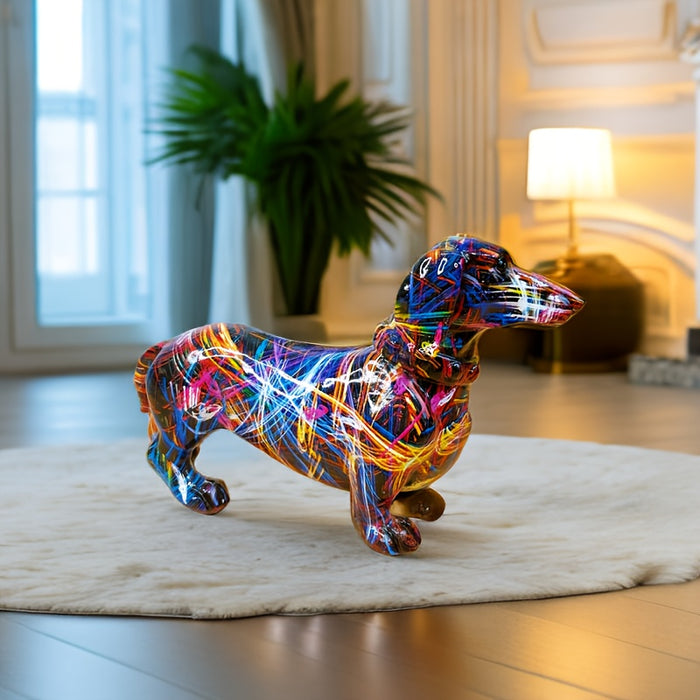 Fargerik Dachshund Figur - Lekende Hjemmedekorasjon 5