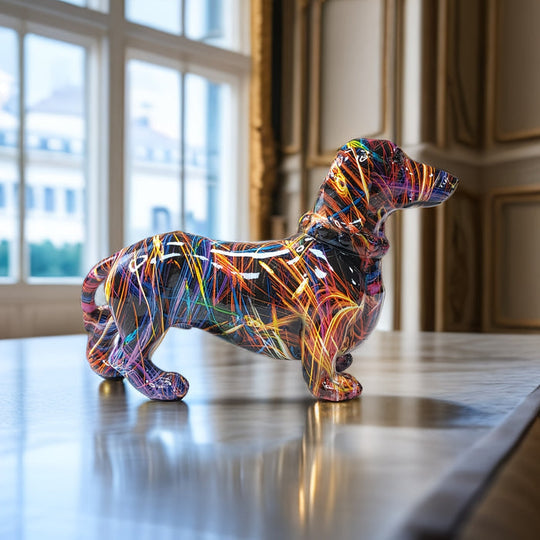 Fargerik Dachshund Figur - Lekende Hjemmedekorasjon 6