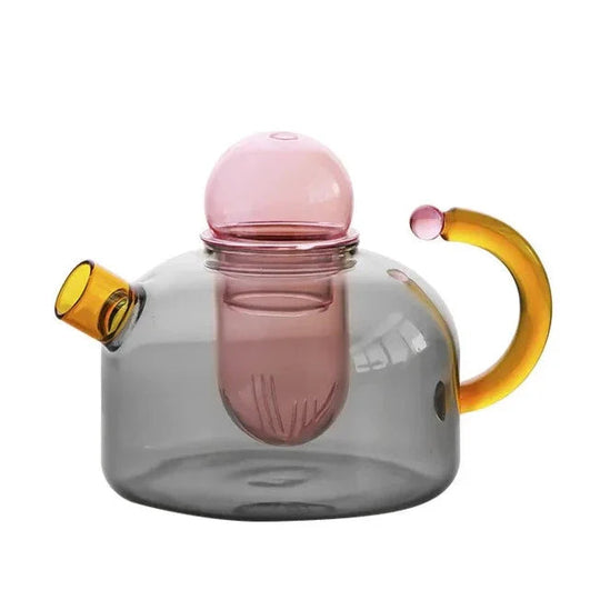 Fargerikt Te-sett i Borosilikatglass 9