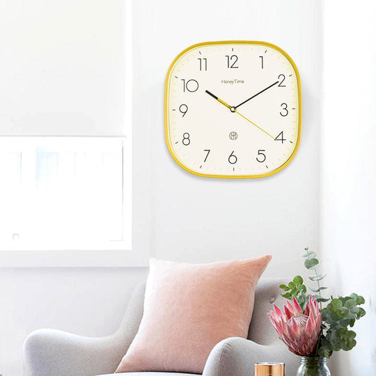 Firkantet Veggklokke Retro Stil 5