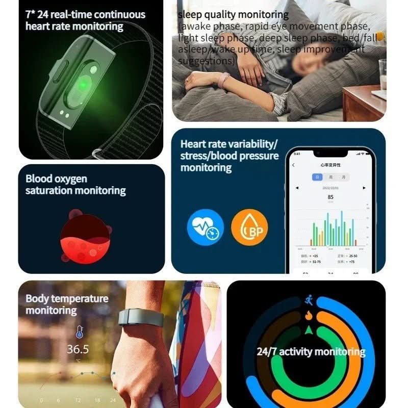 Fitness Tracker for Aktive Livsstiler Med Helseovervåking og Vanntett Design 8