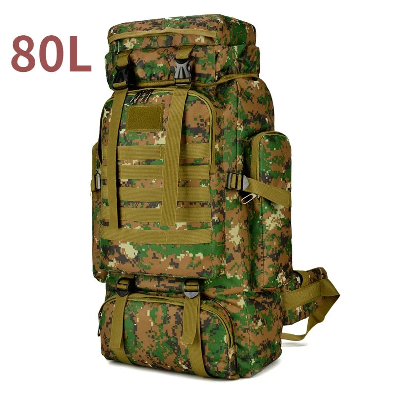 Fjellklatringsveske 80L/100L Taktisk Ryggsekk for Utendørs Aktiviteter 11
