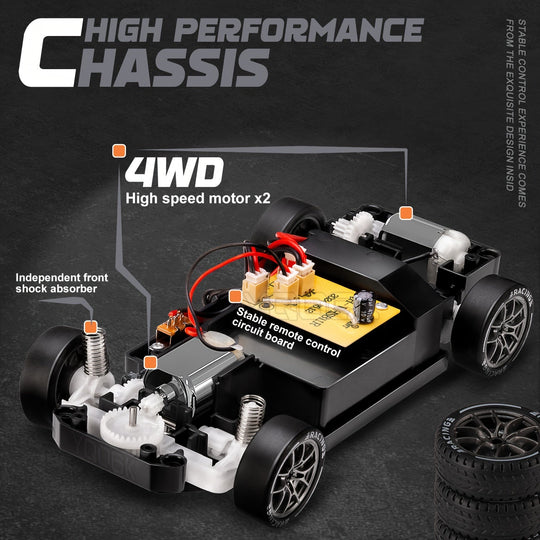 Fjernkontrollbil 1:24 Drift med LED-hjul 8