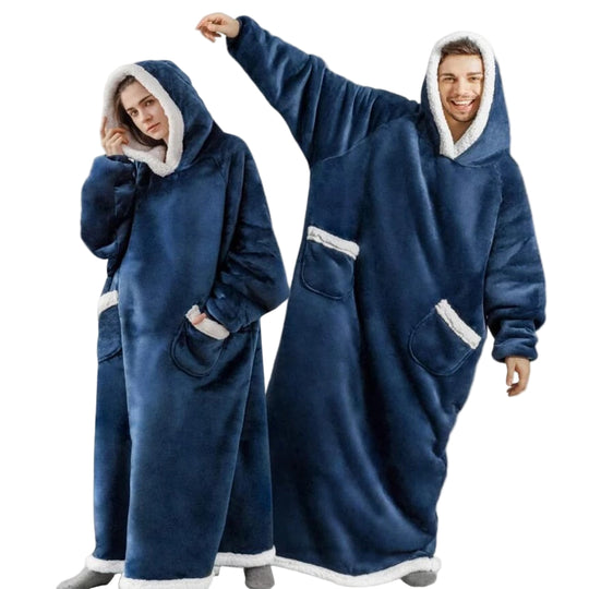 Fleece-hetteteppe med ermer - Overdimensjonert og supermykt 0