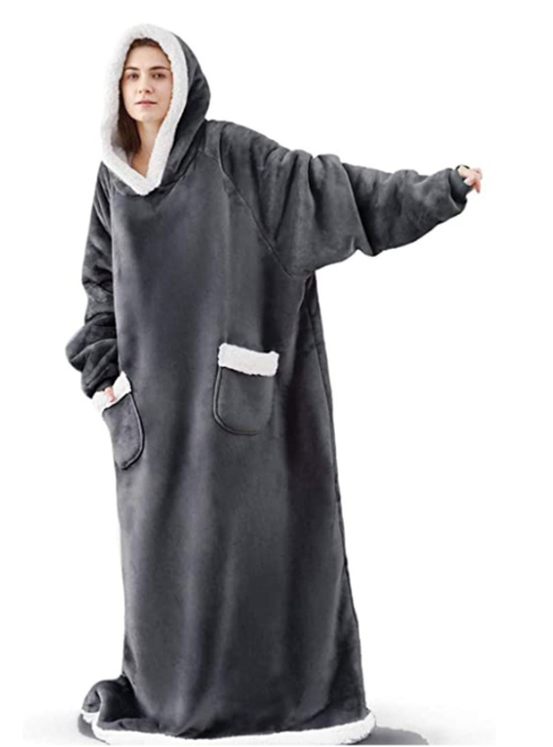 Fleece-hetteteppe med ermer - Overdimensjonert og supermykt 8