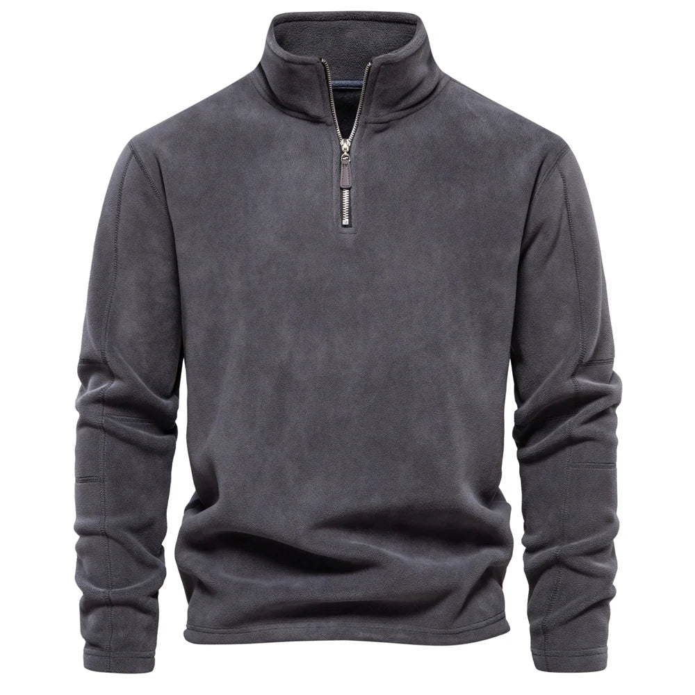 Fleecejakke Herre Tykk Varm Pullover med Glidelås 0
