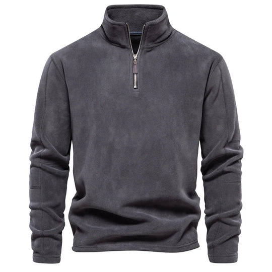 Fleecejakke Herre Tykk Varm Pullover med Glidelås 0