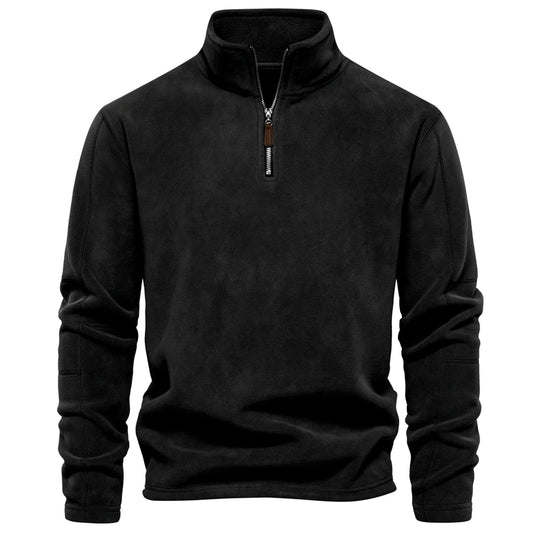 Fleecejakke Herre Tykk Varm Pullover med Glidelås 12