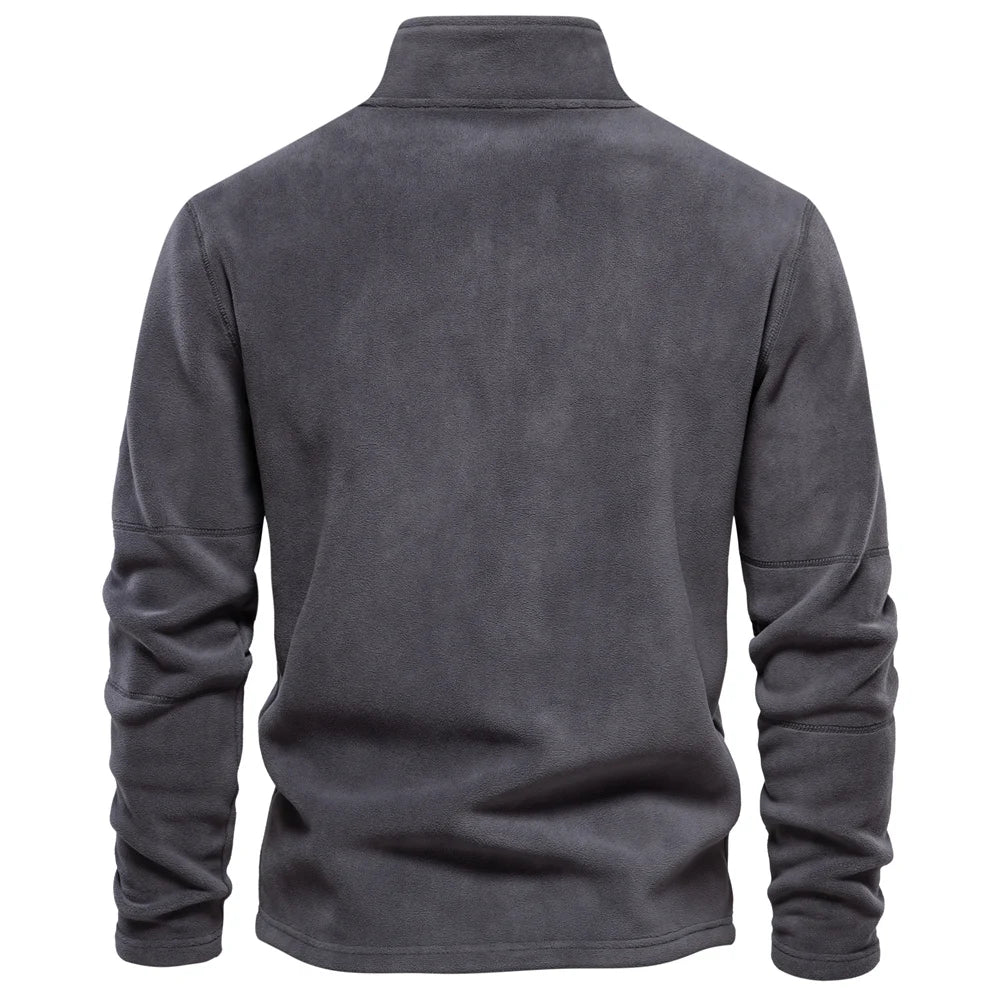 Fleecejakke Herre Tykk Varm Pullover med Glidelås 2