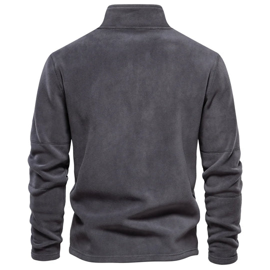 Fleecejakke Herre Tykk Varm Pullover med Glidelås 2