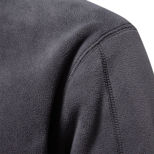Fleecejakke Herre Tykk Varm Pullover med Glidelås 4