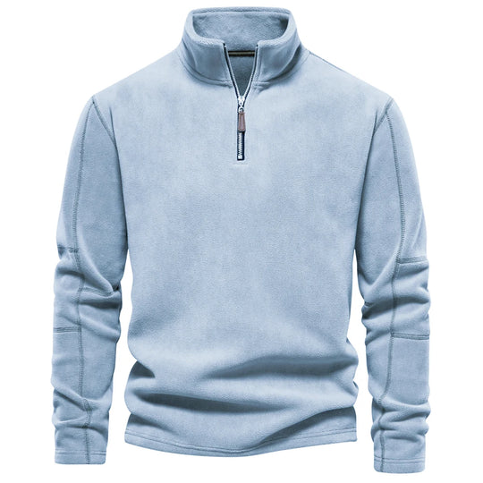 Fleecejakke Herre Tykk Varm Pullover med Glidelås 7