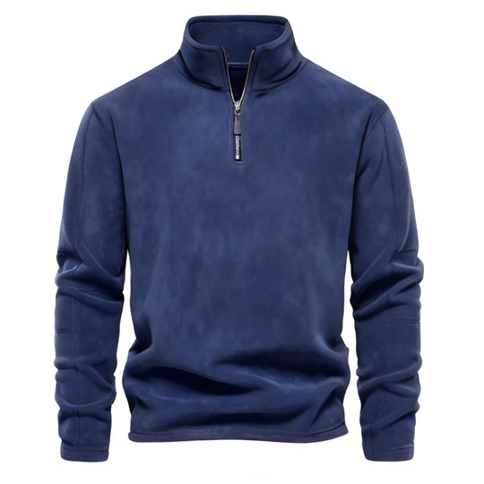 Fleecejakke Herre Tykk Varm Pullover med Glidelås 9