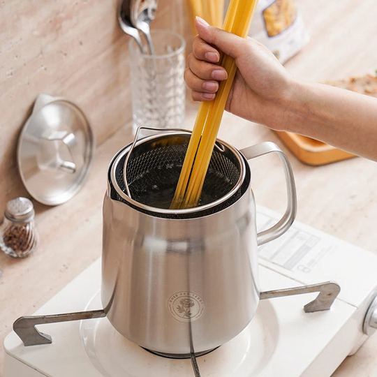 Fritøse Med Oljefiltrering 1,5 L Rustfritt Stål 4