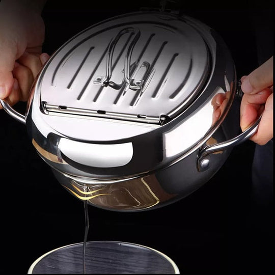 Frityrkoker i rustfritt stål med justerbart termometer 5