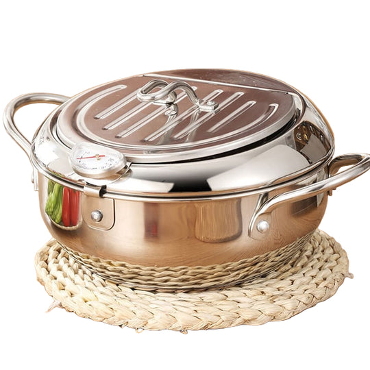 Frityrkoker i rustfritt stål med justerbart termometer 6