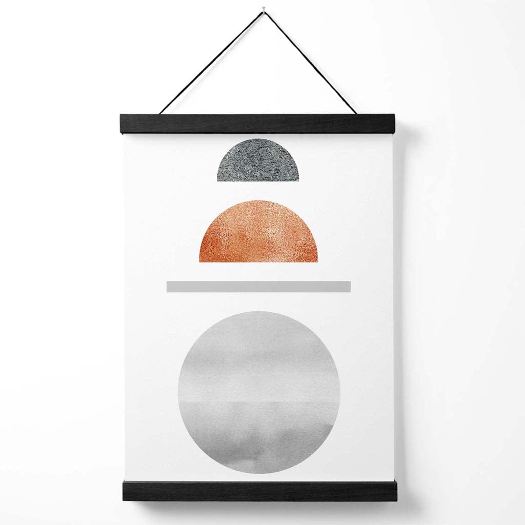 Geometrisk Plakat med Halvsirkler i Kobber og Grå 0