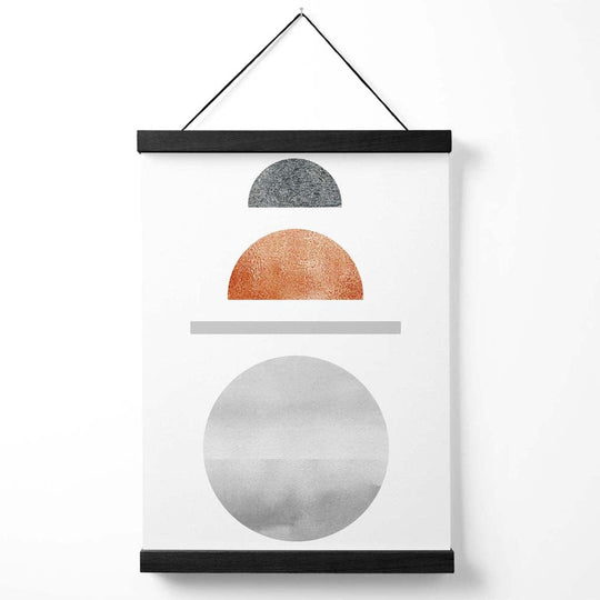 Geometrisk Plakat med Halvsirkler i Kobber og Grå 0