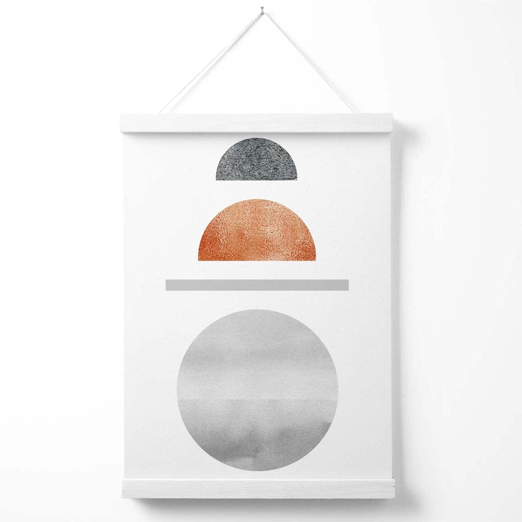 Geometrisk Plakat med Halvsirkler i Kobber og Grå 2