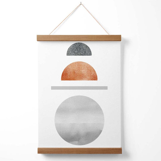 Geometrisk Plakat med Halvsirkler i Kobber og Grå 3