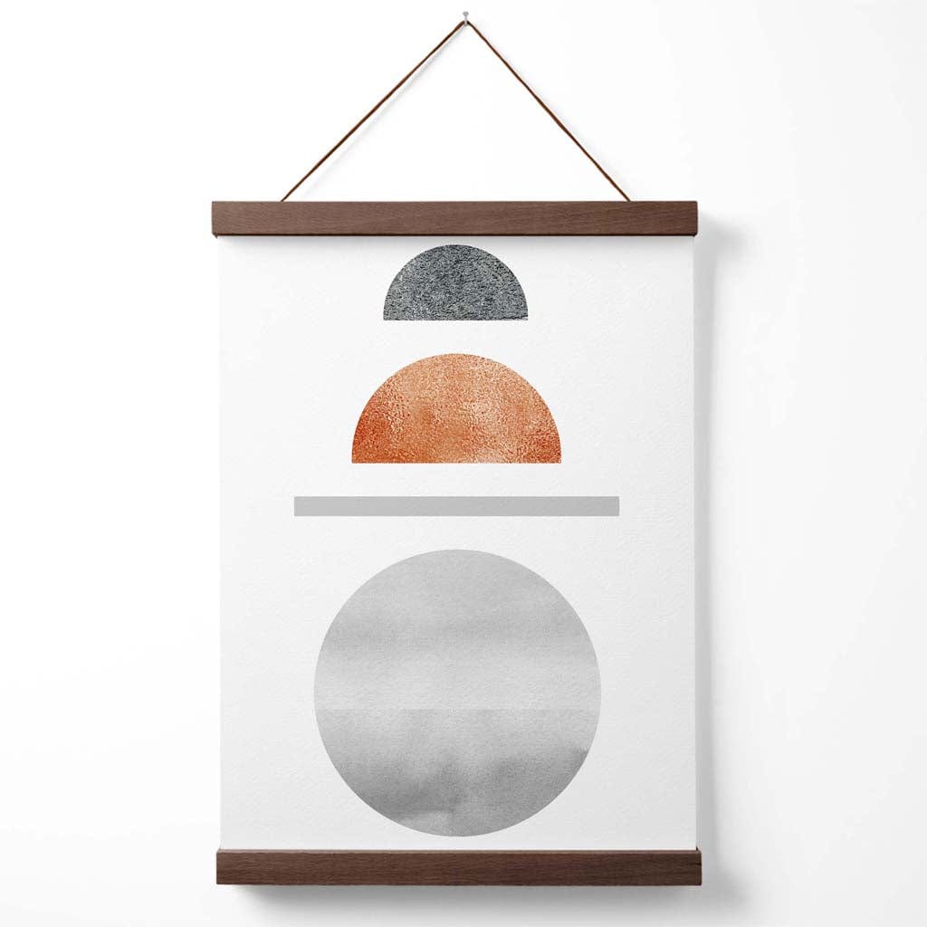 Geometrisk Plakat med Halvsirkler i Kobber og Grå 4