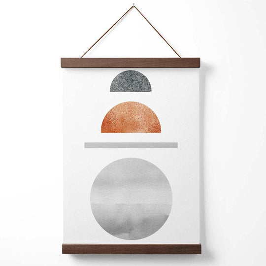 Geometrisk Plakat med Halvsirkler i Kobber og Grå 4
