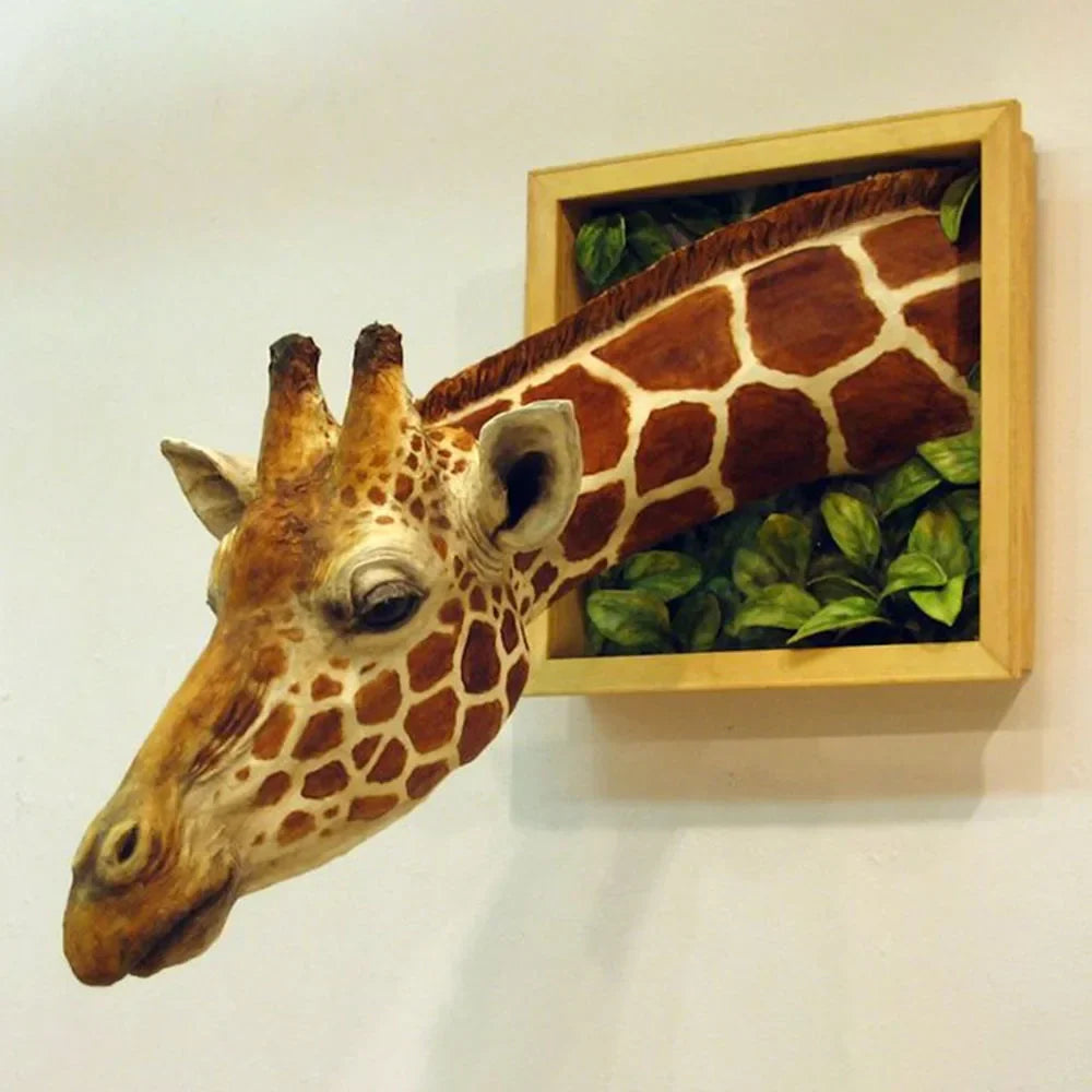Giraffehode Veggdekorasjon 3D Skulptur 1